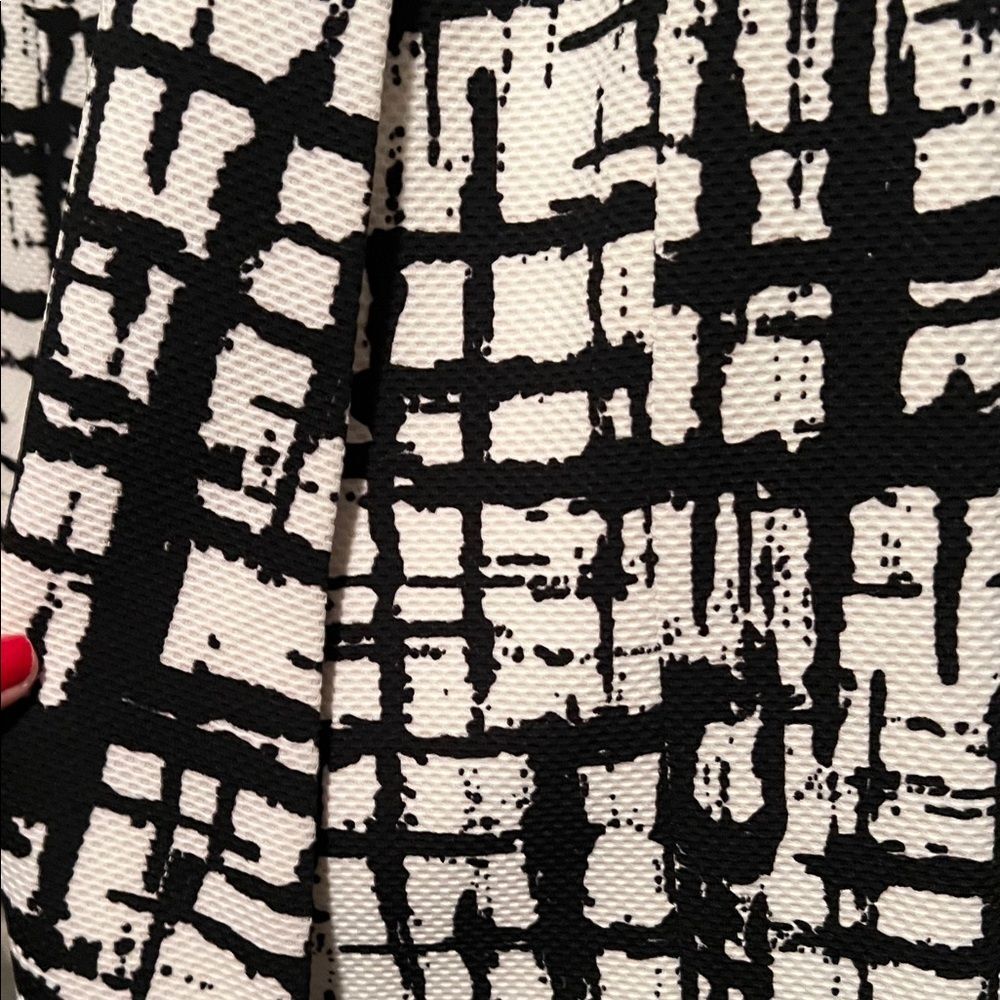 Kasper Monochrome Grid Pattern Blazer - Black & White Geometric - Size 10 - Picture 5 of 6
